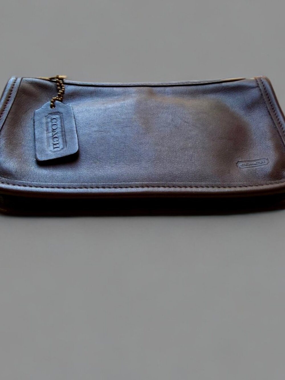 Coach Dark Brown Mahogany Chunky Cosmetic Case - Picture 5 of 7